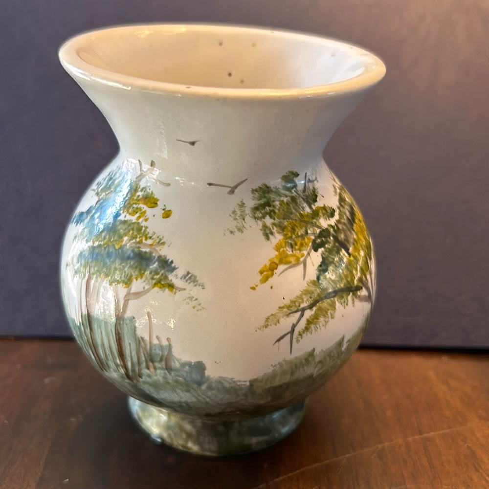 Hand painted signed small vase